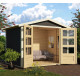 Casetta da giardino in legno massiccio grigio terra 4,57 m² Amberg 3 – WoodFeeling