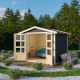 Casetta da giardino in legno massiccio grigio terra 6,05 m² Amberg 4 – WoodFeeling