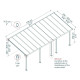 Pergola per terrazza in alluminio grigio 3x7,30m + PC 16mm Olympia - Canopia by Palram