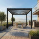 Pergola bioclimatica autoportante DELUXE in alluminio con doppie alette antracite 4x4m - telecomando - X-METAL