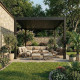 Pergola bioclimatica autoportante DELUXE in alluminio con doppie alette antracite 4x4m - telecomando - X-METAL