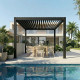 Pergola bioclimatica autoportante DELUXE in alluminio con doppie alette antracite 4x4m - telecomando - X-METAL