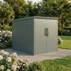 Casetta in metallo per 4 biciclette Kosto 2,74 m² verde salvia - X-METAL