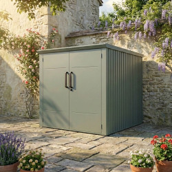 Casetta in metallo per 4 biciclette Kosto 3,7 m² verde salvia - X-METAL