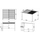 Pergola bioclimatica addossata in alluminio nero grafite 3x3m - X-METAL