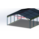 Tettoia per auto con tetto in acciaio zincato, 38m² - 597x636cm - colore antracite – X-METAL
