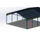 Tettoia per auto con tetto in acciaio zincato, 38m² - 597x636cm - colore antracite – X-METAL