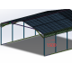 Tettoia per auto con tetto in acciaio zincato, 38m² - 597x636cm - colore antracite – X-METAL