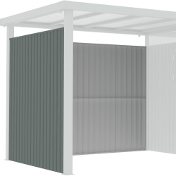 Pareti aggiuntive in acciaio zincato verde salvia da 0,4 mm per tettoie Kosto, larghezza 211 cm - X-METAL