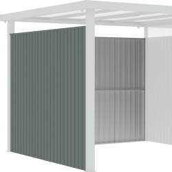 Pareti aggiuntive in acciaio zincato verde salvia da 0,4 mm per tettoie Kosto, larghezza 275 cm - X-METAL
