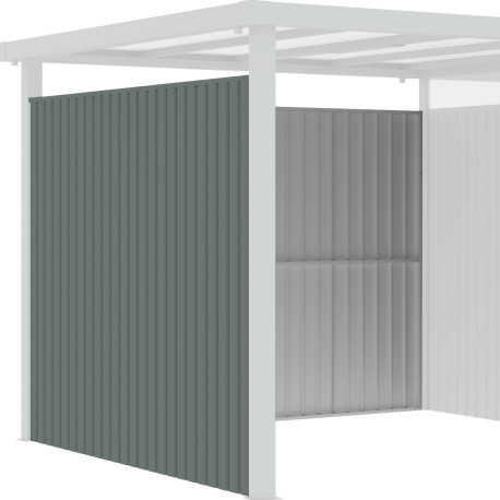 Pareti aggiuntive in acciaio zincato verde salvia da 0,4 mm per tettoie Kosto, larghezza 275 cm - X-METAL