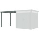 Tettoia addossata 275x230 cm in acciaio zincato verde salvia per casetta da giardino Kosto da 5,29 m² o 6,76 m² - X-METAL