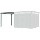 Tettoia addossata 275x294 cm in acciaio zincato verde salvia per casetta Kosto da 8,64 m² - X-METAL