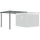 Tettoia addossata 275x294 cm in acciaio zincato verde salvia per casetta Kosto da 8,64 m² - X-METAL