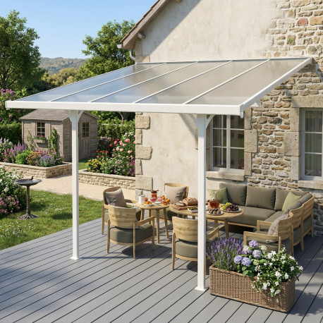 Pergola regolabile in alluminio laccato bianco 3,05x3,14m X-METAL