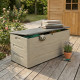 Baule da giardino Sunlife 645L in HDPE, beige e grigio - Jobu