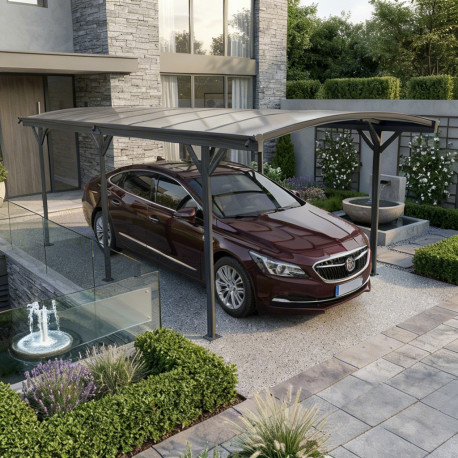 Tettoia in alluminio antracite 3x5,76m e policarbonato 6mm X-METAL