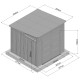 Casetta da giardino Sunlife in HDPE 6,5 ​​m² a pendenza singola crema e marrone + pavimento - JOBU