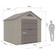 Casetta da giardino Sunlife HDPE 6,15 m² crema e grigio + pavimento - JOBU