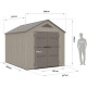 Casetta da giardino Sunlife in HDPE da 7,8 m² color crema e marrone + pavimento - JOBU