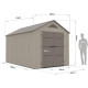 Casetta da giardino Sunlife in HDPE da 9,5 m² color crema e marrone + pavimento - JOBU