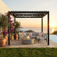 Pergola bioclimatica autoportante in alluminio antracite, 3x3 m, H.250cm - X-METAL