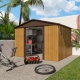 Casetta da giardino in metallo effetto legno 7,18m² + kit d'ancoraggio incluso - YARDMASTER