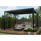 Pergola bioclimatica autoportante in alluminio antracite, 4x3 m, H.250cm - X-METAL