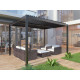 Pergola bioclimatica autoportante in alluminio antracite, 4x3 m, H.250cm - X-METAL
