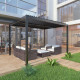 Pergola bioclimatica autoportante in alluminio antracite, 4x3 m, H.250cm - X-METAL