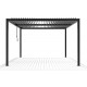 Pergola bioclimatica autoportante in alluminio antracite, 4x4 m, H.250cm - X-METAL