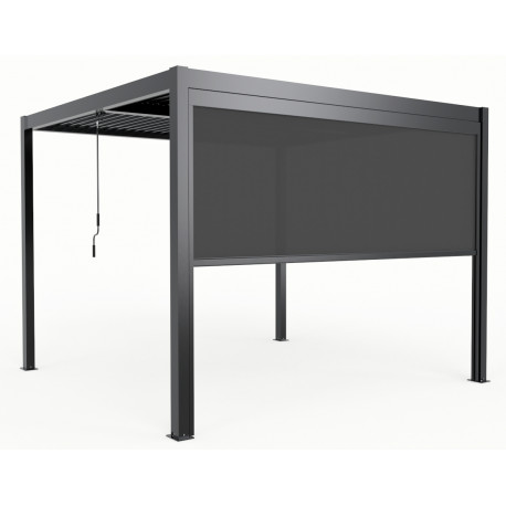 Tenda laterale scorrevole color antracite da 270 cm per pergola bioclimatica in alluminio X-METAL