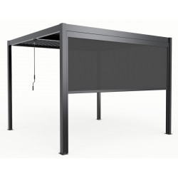 Tenda laterale scorrevole color antracite da 370 cm per pergola bioclimatica in alluminio X-METAL