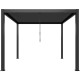 Pergola bioclimatica autoportante NEWSTEEL in acciaio zincato laccato antracite, 3x3m, H250cm - X-METAL