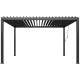Pergola bioclimatica autoportante NEWSTEEL in acciaio zincato laccato antracite, 4x4m, H250cm - X-METAL