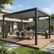 Pergola bioclimatica autoportante NEWSTEEL in acciaio zincato laccato antracite, 4x4m, H250cm - X-METAL