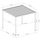 Pergola bioclimatica autoportante motorizzata in alluminio antracite, 4x4 m - con telecomando - X-METAL