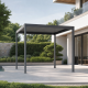 Pergola bioclimatica autoportante motorizzata in alluminio antracite, 4x4 m - con telecomando - X-METAL