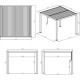Pergola bioclimatica autoportante in alluminio antracite, 4x4 m, H.250cm - X-METAL