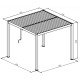 Pergola bioclimatica autoportante in alluminio antracite, 3x3 m, H.250cm - X-METAL
