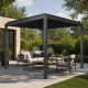 Pergola bioclimatica autoportante NEWSTEEL in acciaio zincato laccato antracite, 3x3m, H250cm - X-METAL