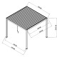 Pergola bioclimatica autoportante NEWSTEEL in acciaio zincato laccato antracite, 4x4m, H250cm - X-METAL