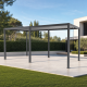 Pergola bioclimatica autoportante NEWSTEEL in acciaio zincato laccato antracite, 3x5,8 m H250 cm - X-METAL