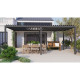 Pergola bioclimatica autoportante NEWSTEEL in acciaio zincato laccato antracite, 3x5,8 m H250 cm - X-METAL