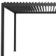Pergola bioclimatica autoportante motorizzata in alluminio antracite, 3x3 m - con telecomando - X-METAL