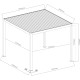 Pergola bioclimatica autoportante motorizzata in alluminio antracite, 3x3 m - con telecomando - X-METAL