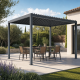Pergola bioclimatica autoportante motorizzata in alluminio antracite, 3x4 m - con telecomando - X-METAL