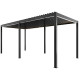 Pergola bioclimatica autoportante motorizzata in alluminio antracite, 3x5,8 m - con telecomando - X-METAL