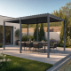 Pergola bioclimatica autoportante motorizzata in alluminio antracite, 3x5,8 m - con telecomando - X-METAL