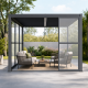 Pannelli scorrevoli in policarbonato trasparente da 3 mm per lato di una pergola da 3 m - X-METAL